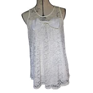 Coquette Lace Cottagecore Maternity Bow Top White Size XL